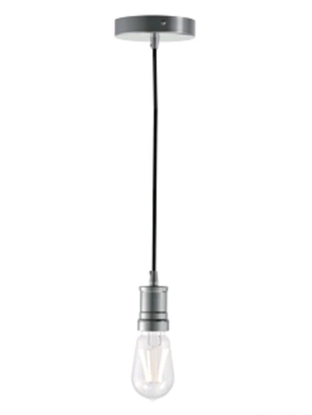 NWT Better Homes & Gardens 1-Light Bare Pendant Light Satin Nickel Clear Glass